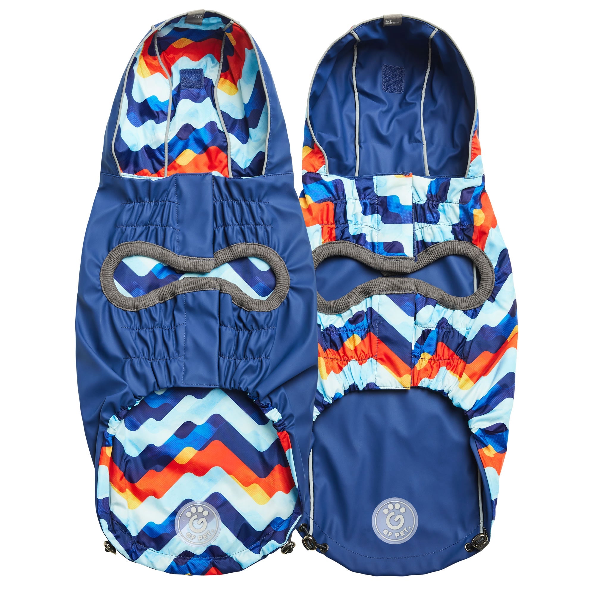 Reversible Elasto-Fit Raincoat - Navy/Navy premium pet product