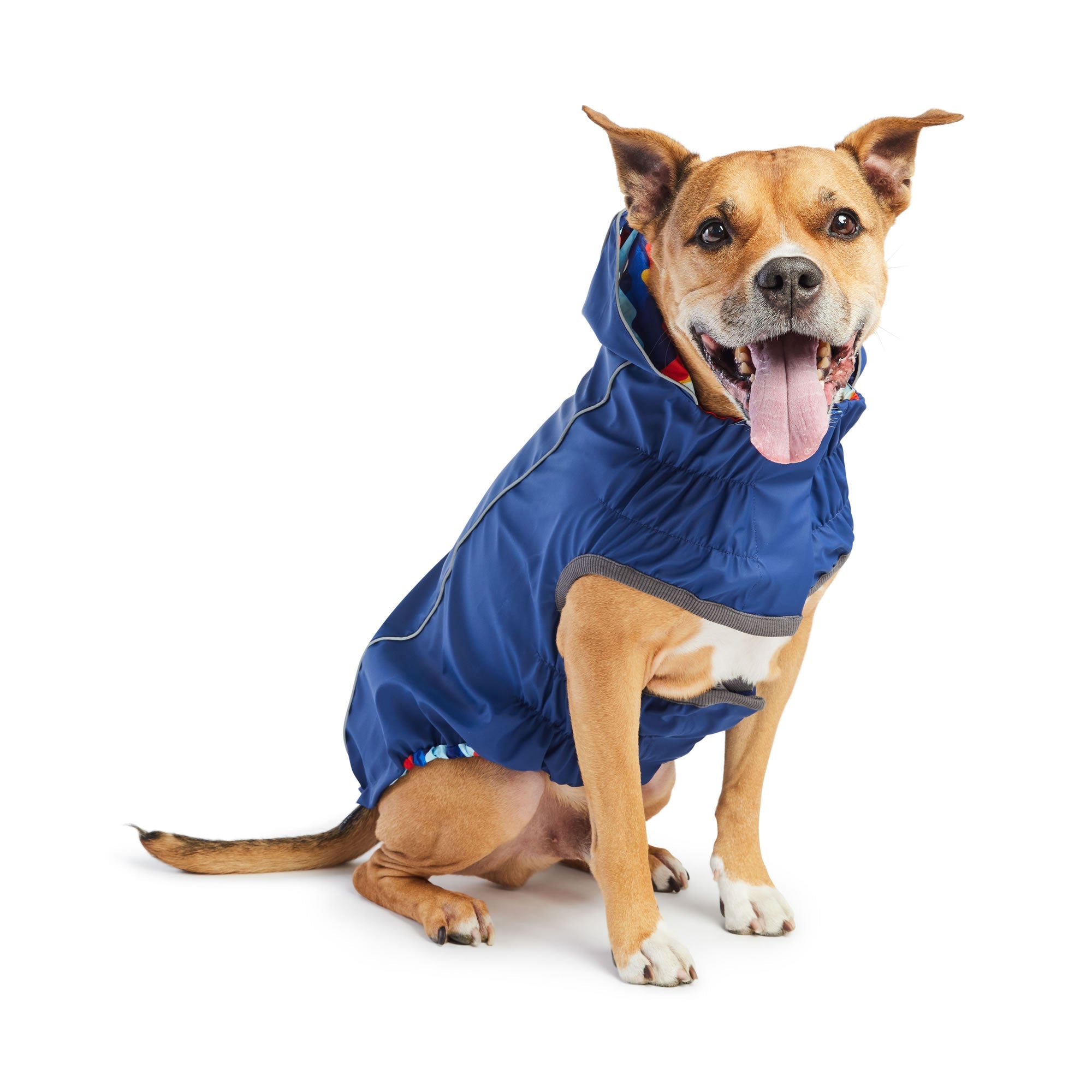 Reversible Elasto-Fit Raincoat - Navy/Navy premium pet product