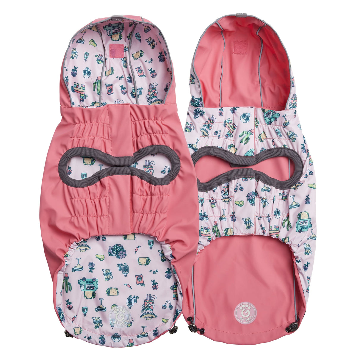 Reversible Elasto-Fit Raincoat - Pink/Pink premium pet product