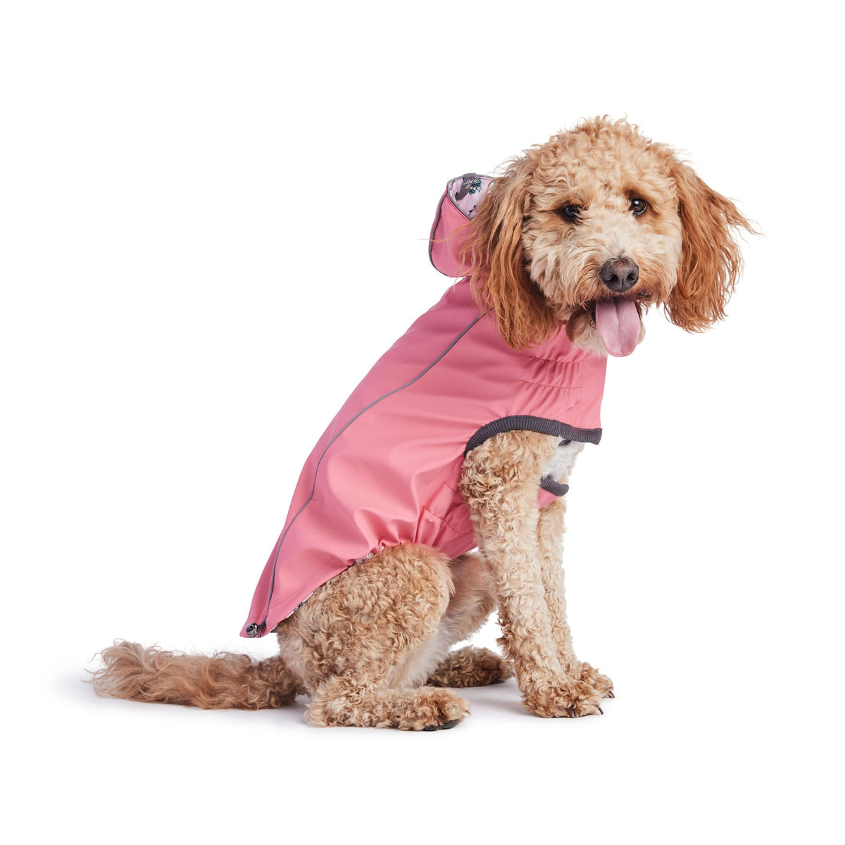 Reversible Elasto-Fit Raincoat - Pink/Pink premium pet product