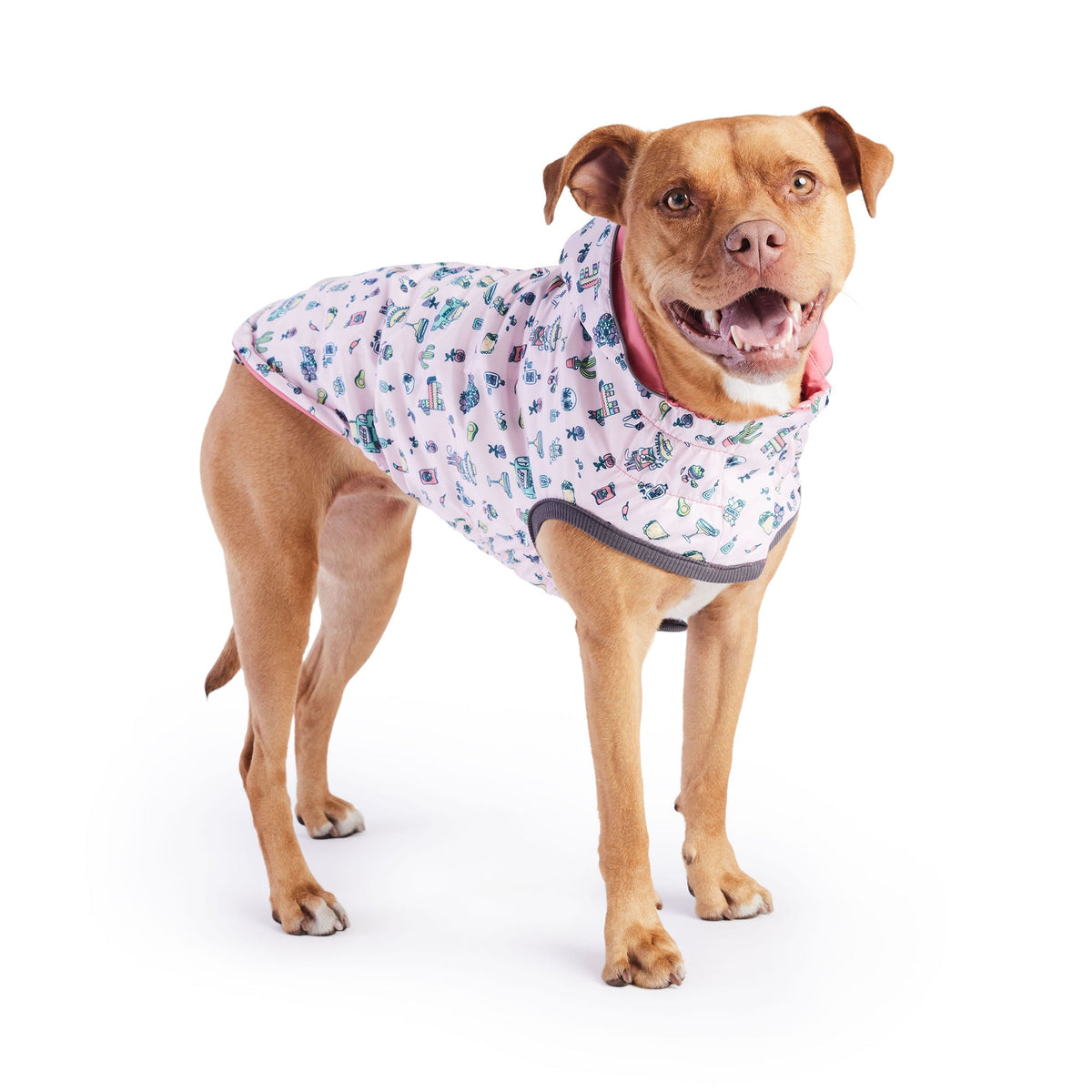 Reversible Elasto-Fit Raincoat - Pink/Pink premium pet product