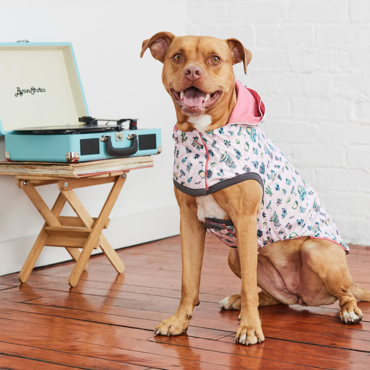 Reversible Elasto-Fit Raincoat - Pink/Pink premium pet product