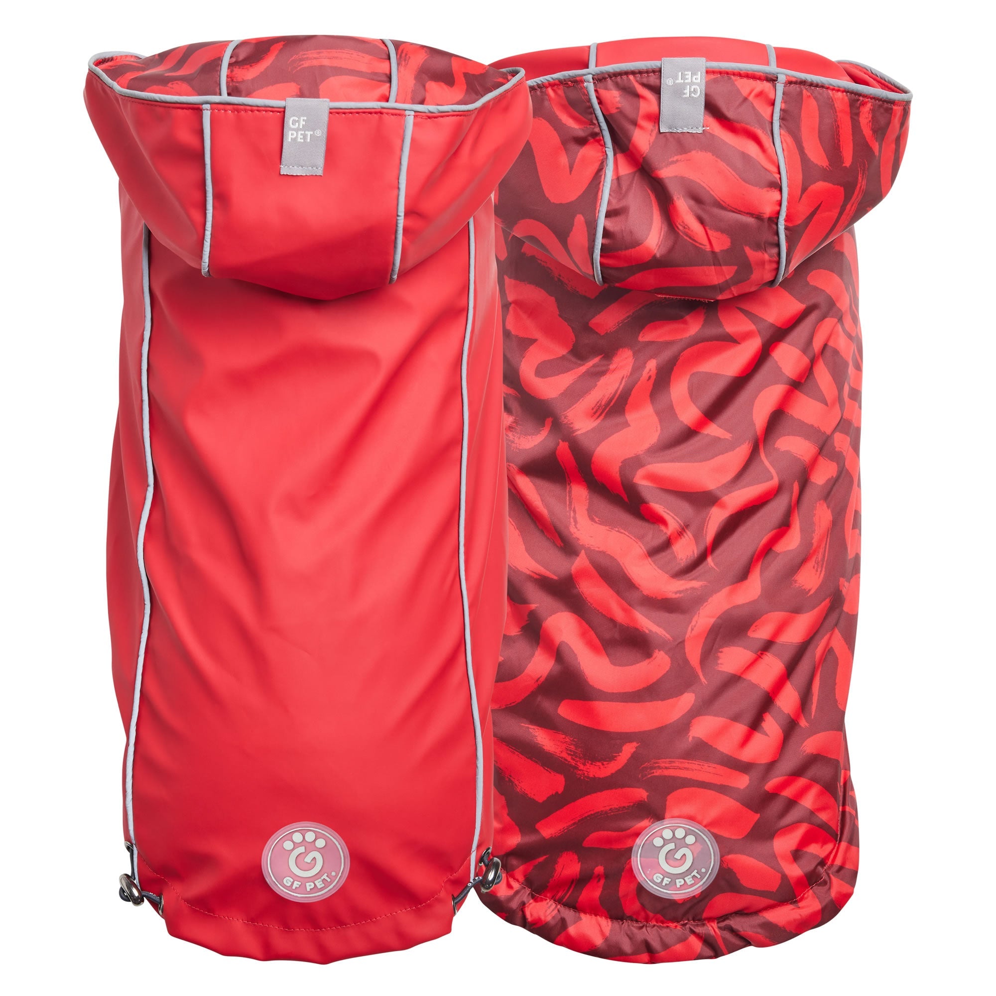Reversible Elasto-Fit Raincoat - Red/Red premium pet product