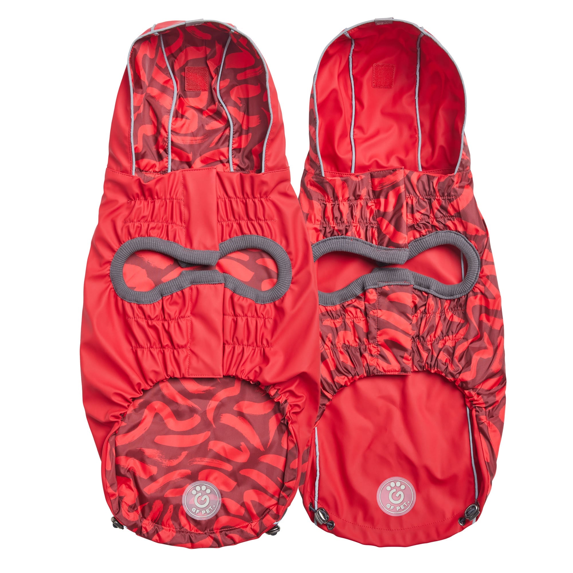Reversible Elasto-Fit Raincoat - Red/Red premium pet product