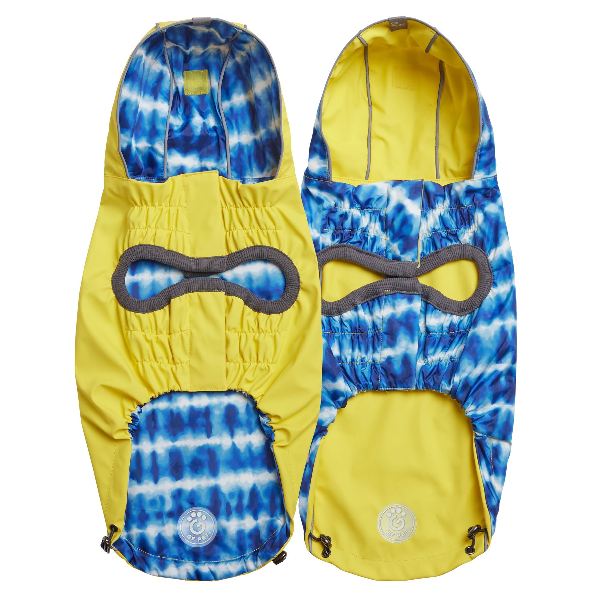 Reversible Elasto-Fit Raincoat - Yellow/Blue premium pet product