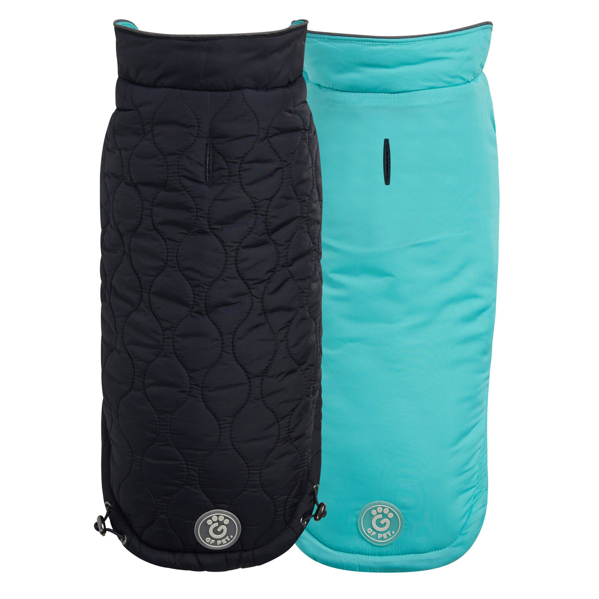 Reversible Chalet Jacket - Black/Aqua premium pet product