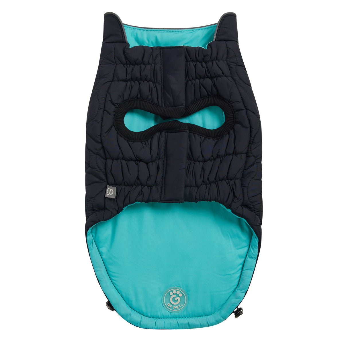 Reversible Chalet Jacket - Black/Aqua premium pet product