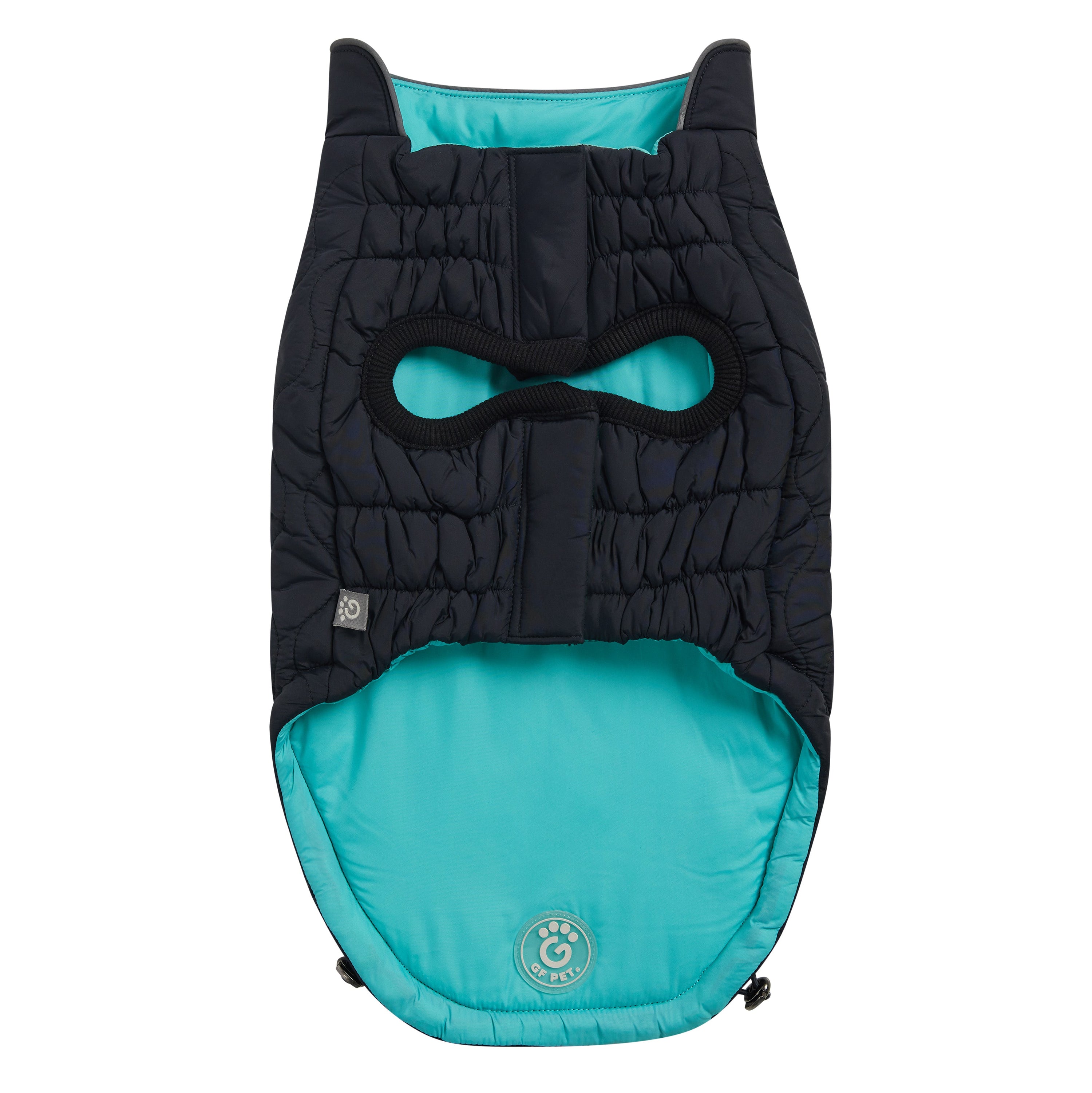Reversible Chalet Jacket - Black/Aqua premium pet product