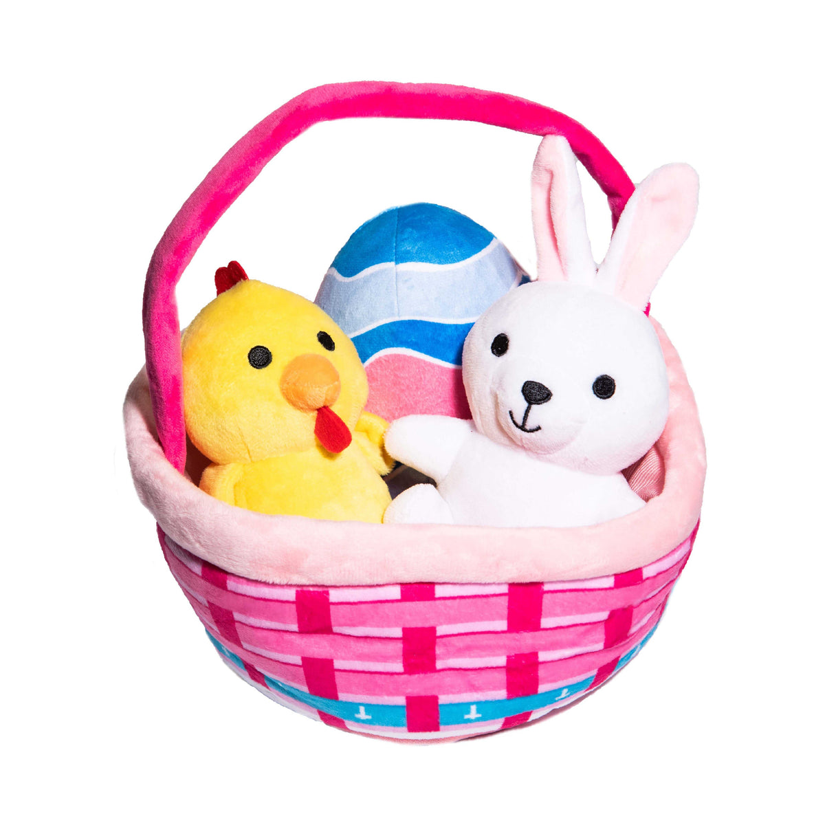 Glow Pups: Easter Basket Plush Dog Toy Set with Bunny, Chick and Egg