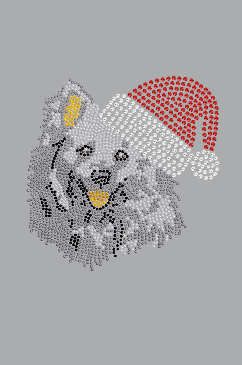 American Eskimo with Santa Hat - Women's Tee