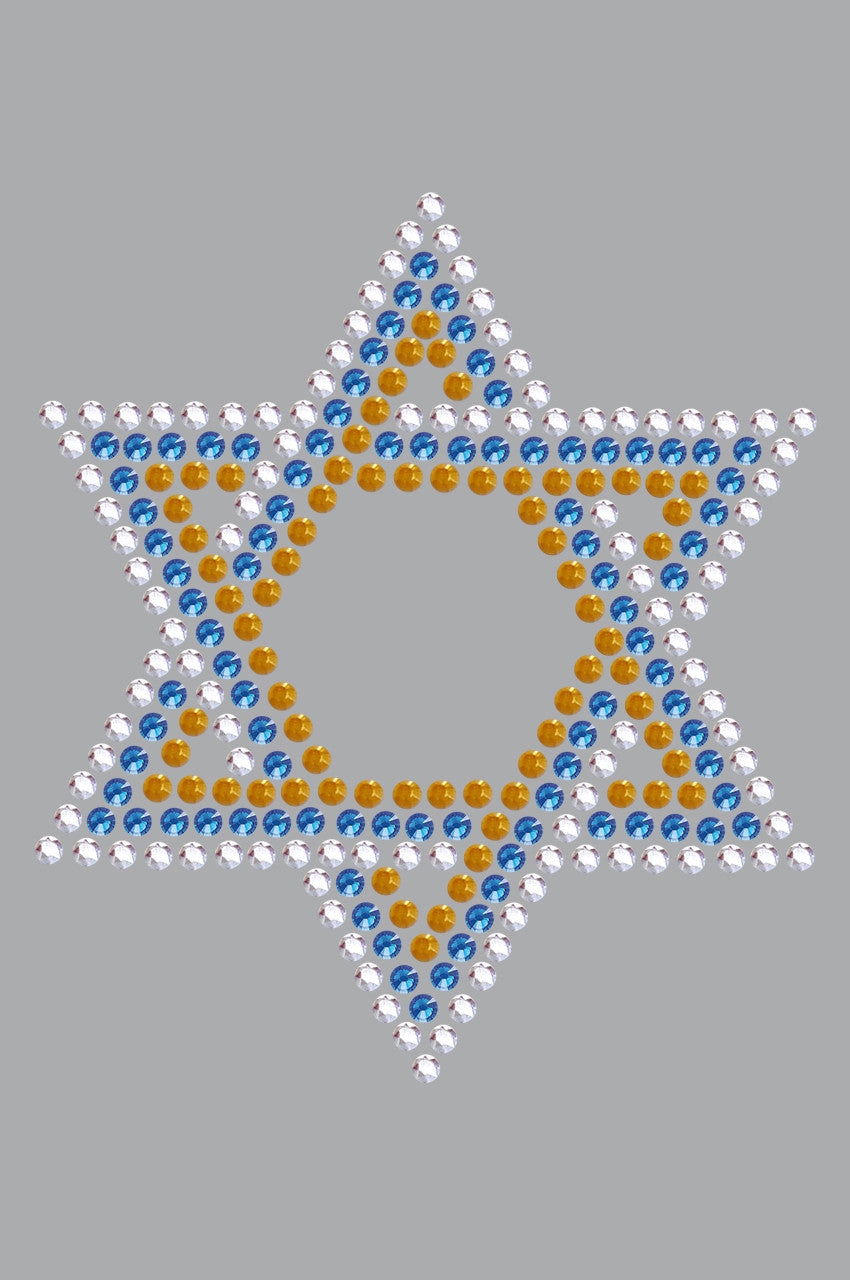 Star of David - Small (Blue, Silver, & Gold) - Womens T-shirt