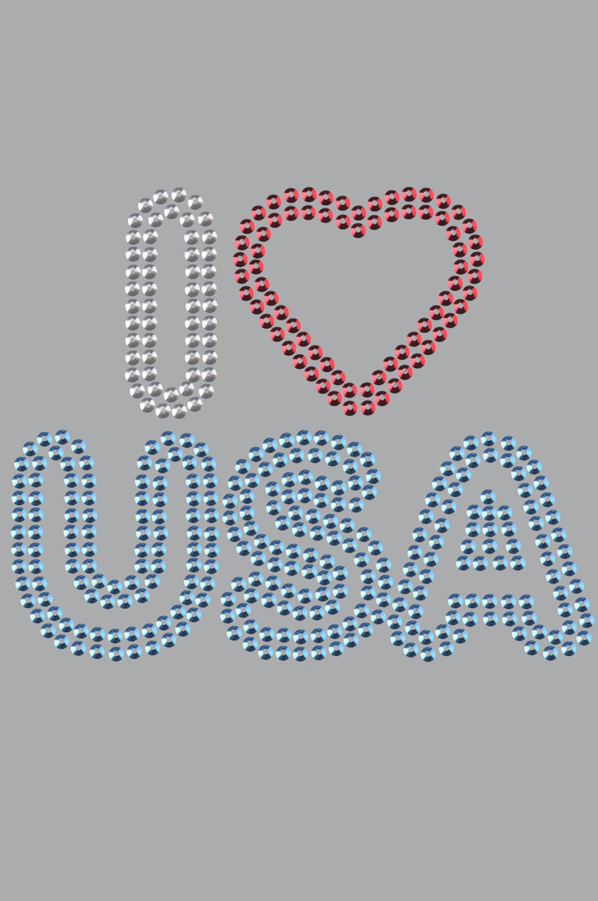 I Love USA 2- Womens T-shirt