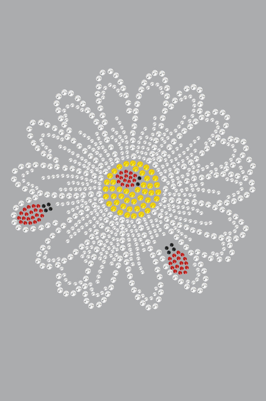 Large Daisy with Lady Bugs - Womens T-shirt