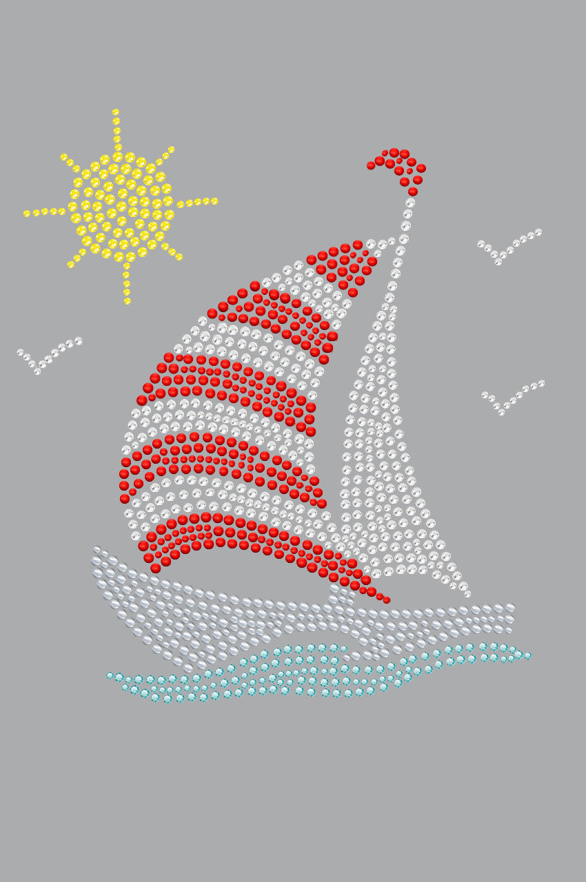 Sailboat (Rhinestone & Nailhead) - Womens T-shirt