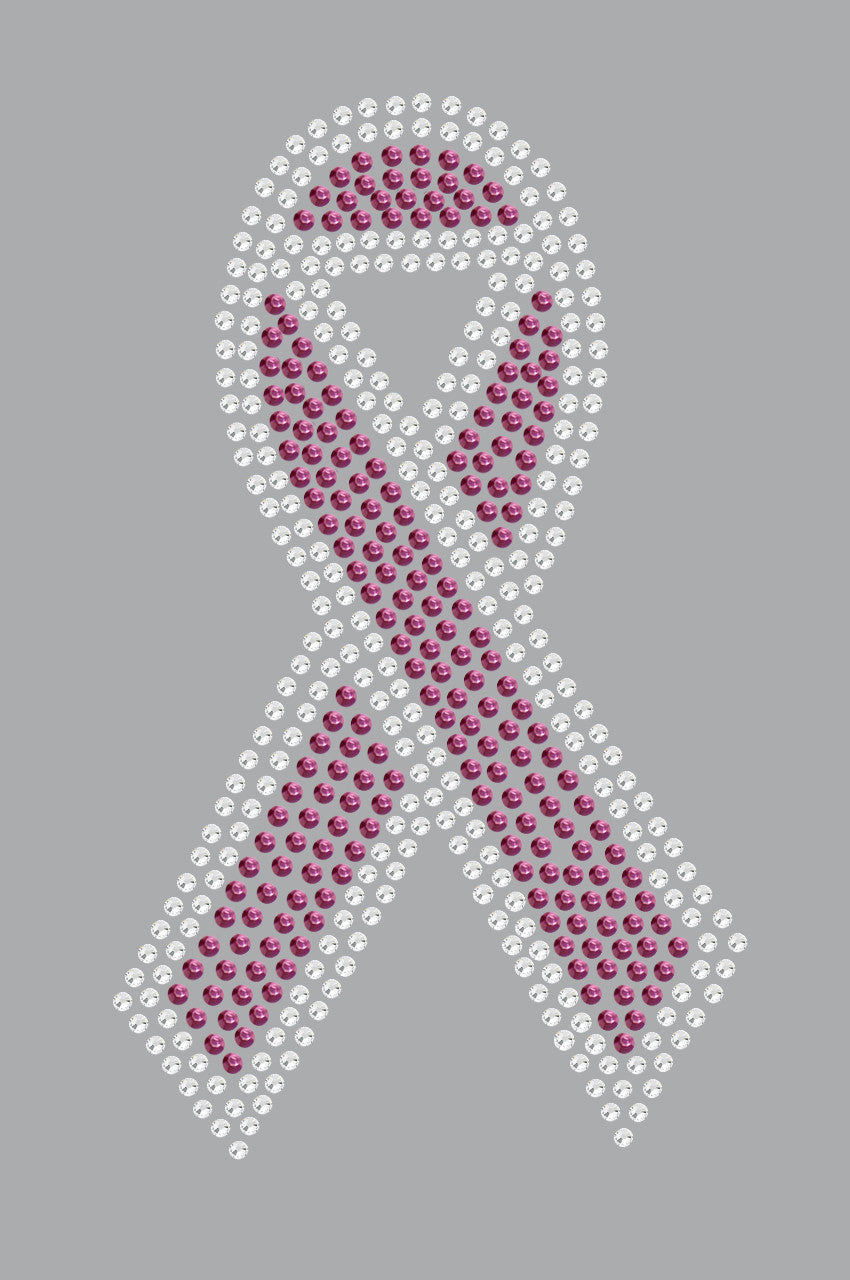 Ribbon (Pink with Clear Rhinestones) - Women's T-shirt