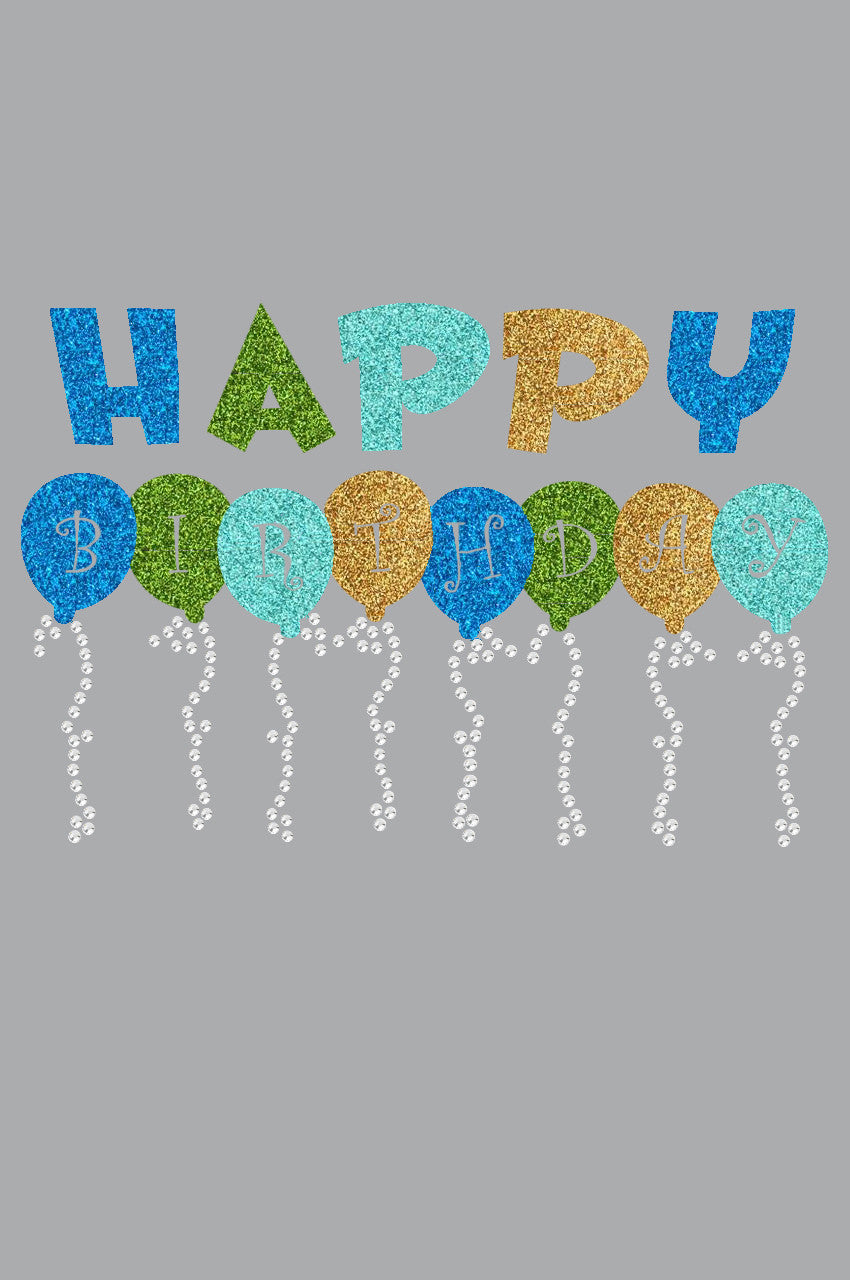 Happy Birthday Balloons (Blue) - Bandana