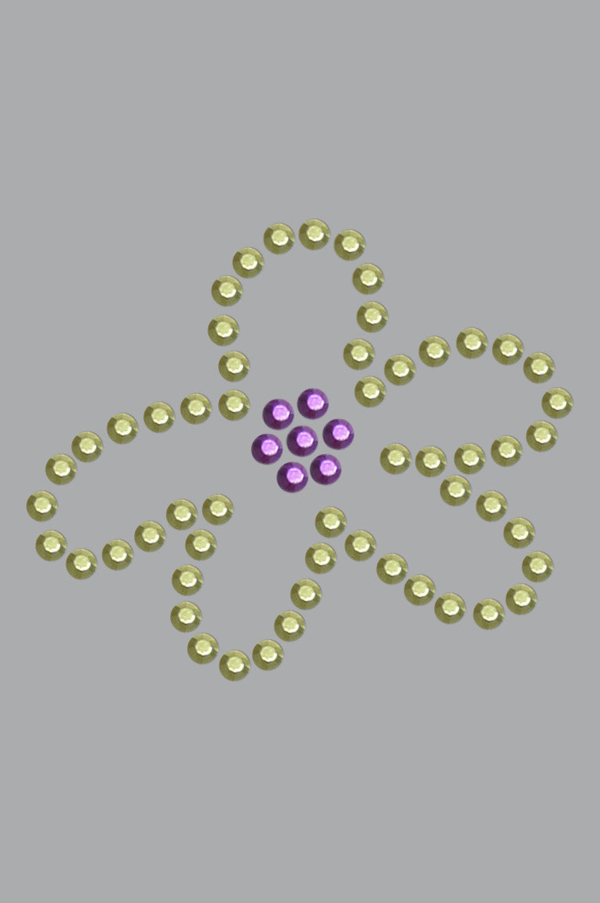 Lime & Purple Flower - Bandanna