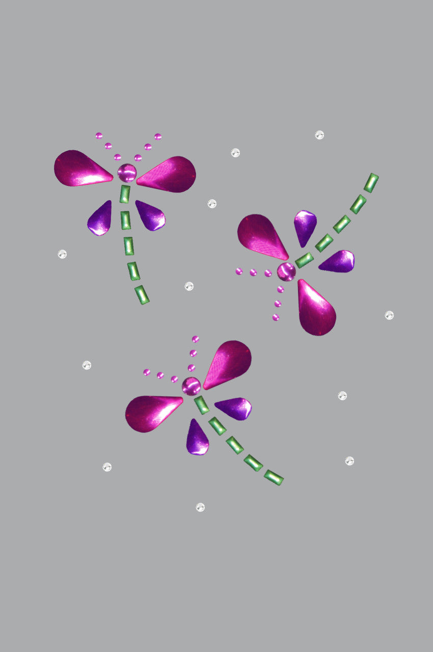 Pink & Purple Nailhead Dragonflies - Women's T-shirt