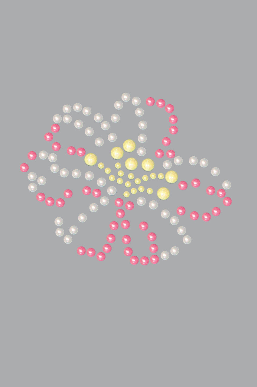 Pink & Yellow Pearl Flower - Womens T-shirt