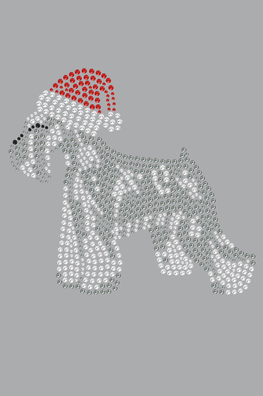 Schnauzer with Santa Hat - Womens T-shirt