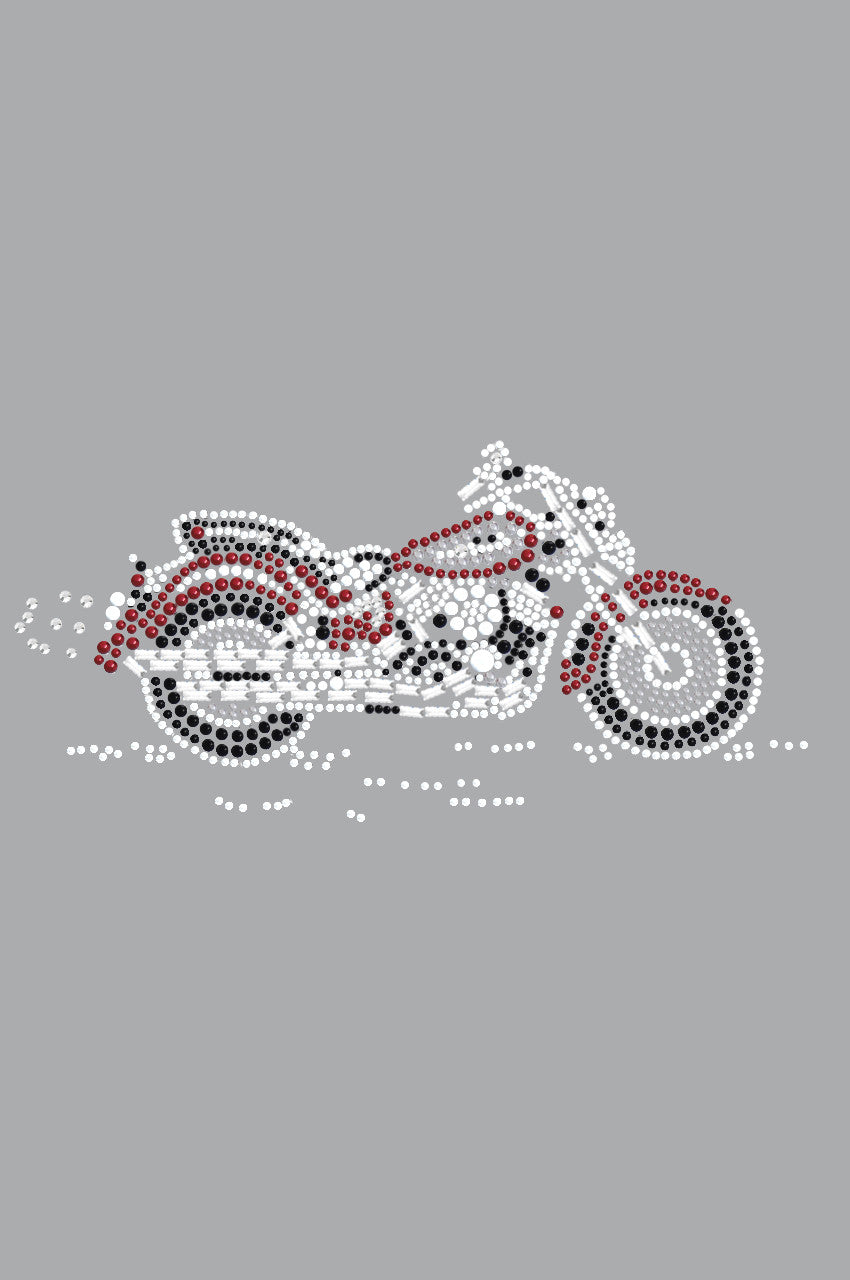 Motorcycle - Large Red & Black - Womens T-shirt