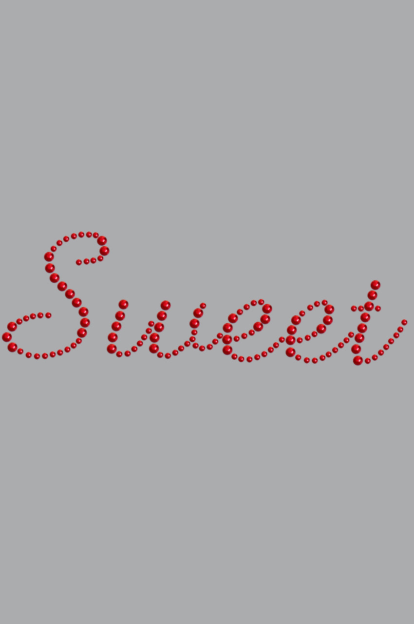 Sweet (Red Rhinestuds) - Womens T-shirt