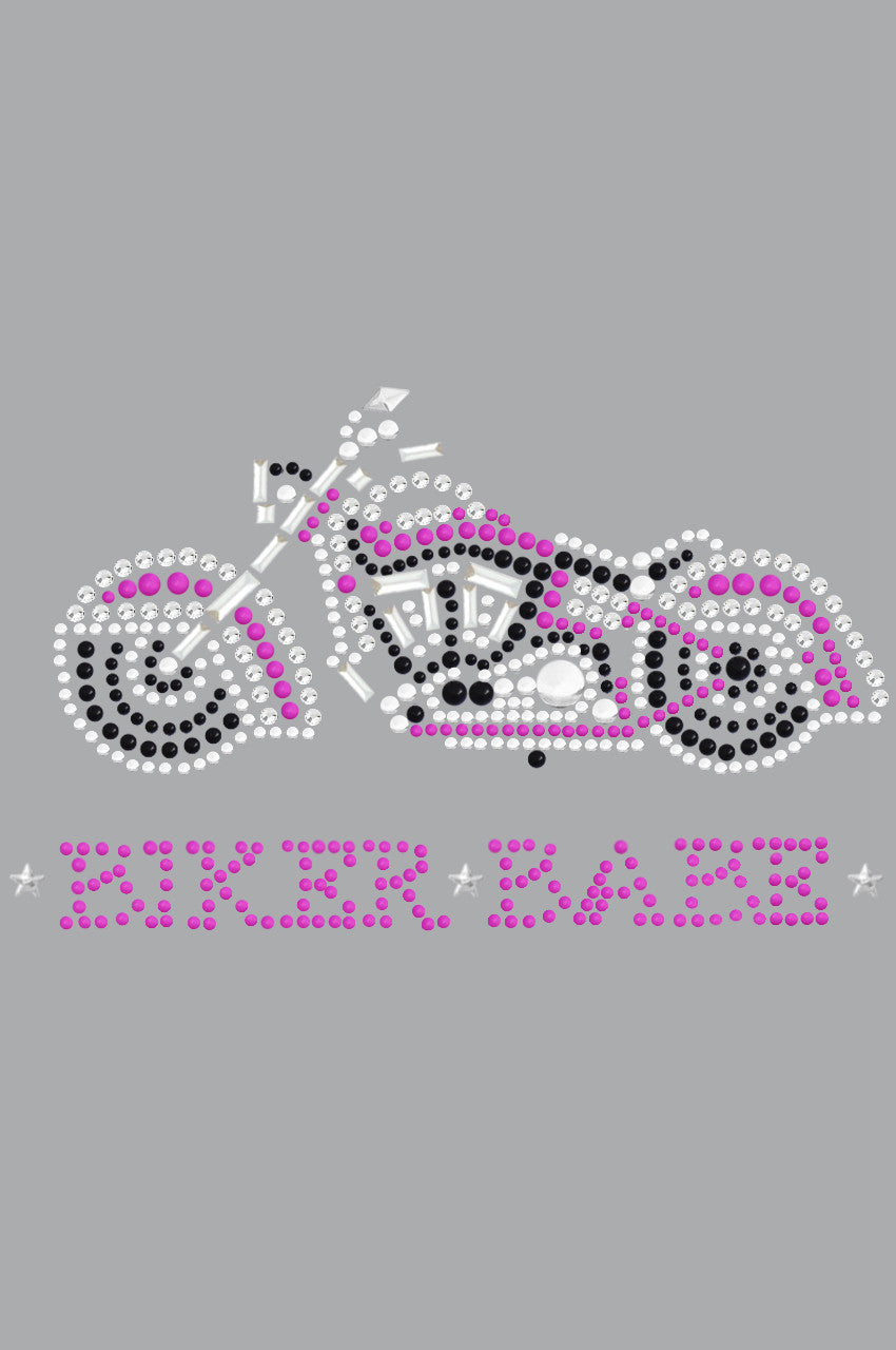 Biker Babe - Pink Motorcycle - Womens T-shirt