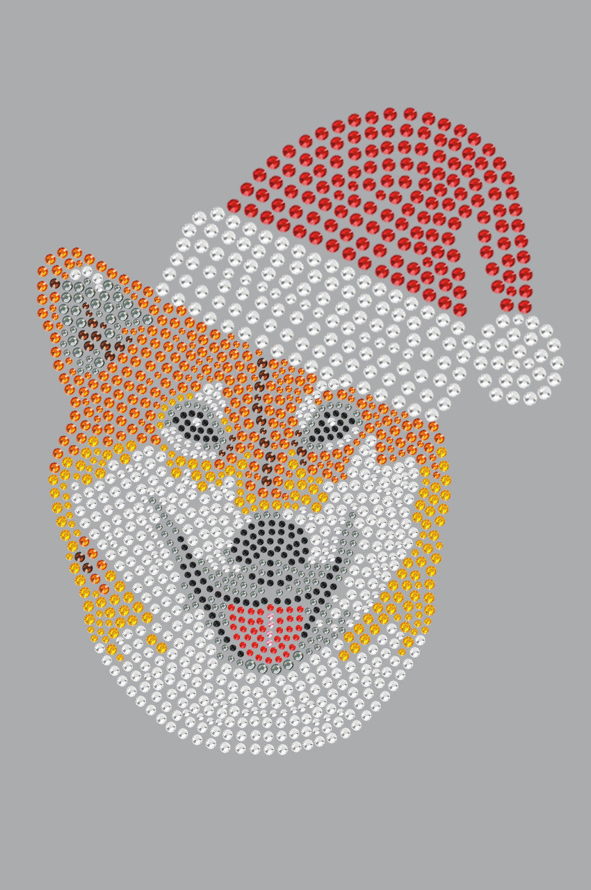 Shiba Inu with Santa Hat - Womens Tee