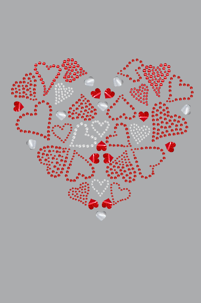 Red Heart with Hearts - Womwns Tee