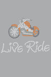 Live - Ride - Orange Motorcycle - Women's T-shirt