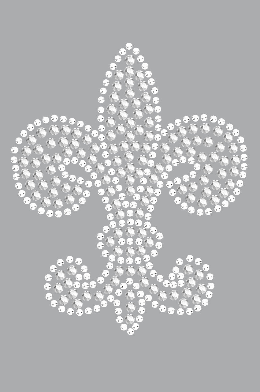 Fleur de Lis (Rhinestone & Rhinestuds) - Womens T-shirt
