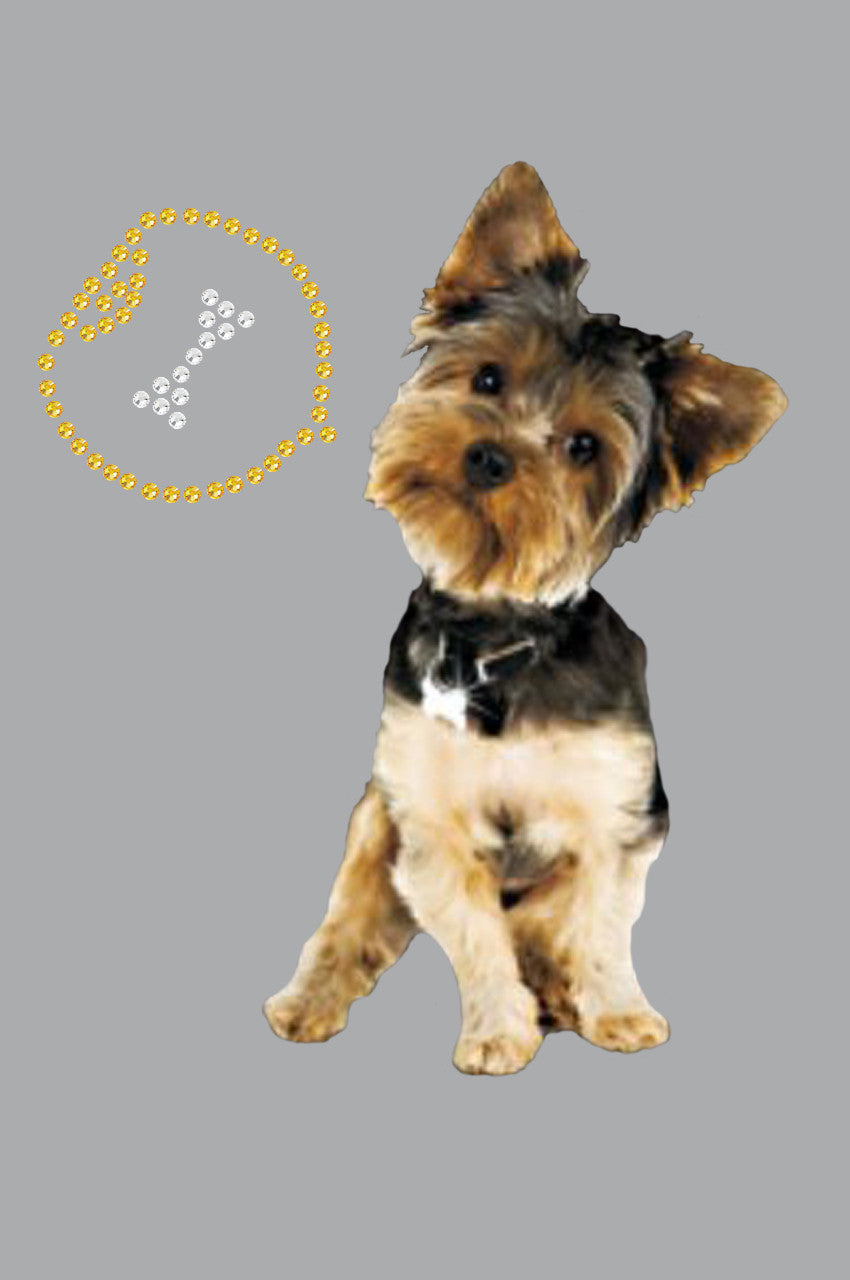 Yorkie with Bone - Womens Tee