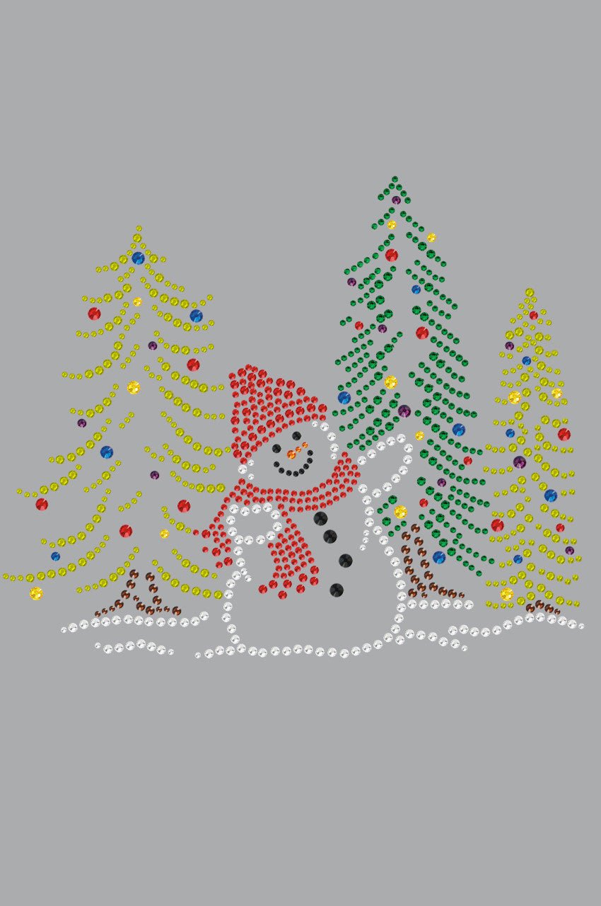 Snowman in Trees - Womens T-shirt