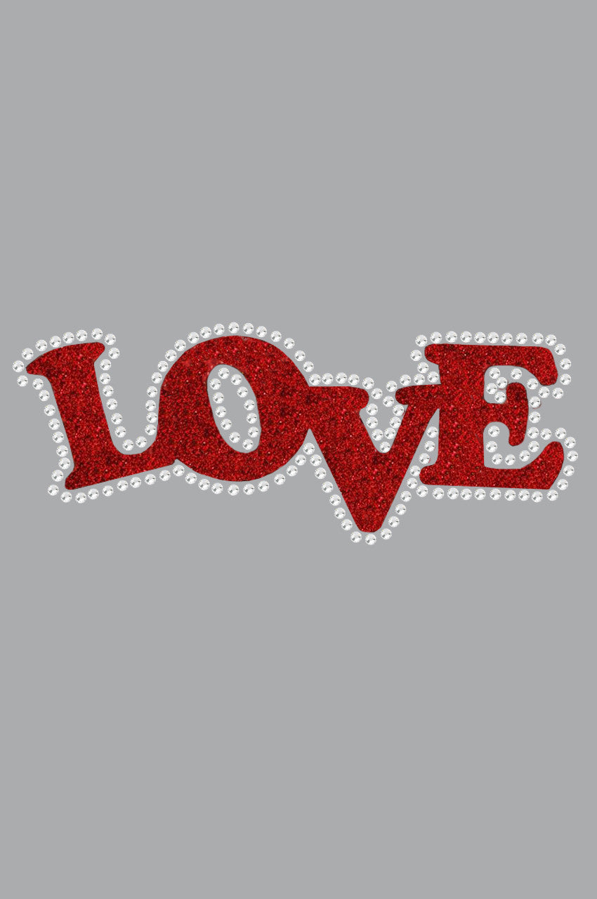 Love (Red Glitter) Bandanna