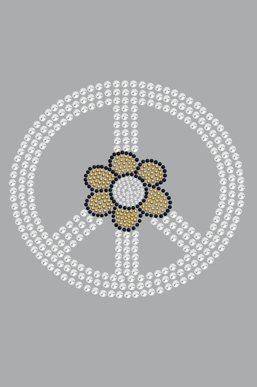 Peace Sign with Daisy - Womens T-shirt
