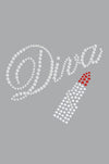 Diva with Austrian crystal Red Lipstick - Women's T-shirt