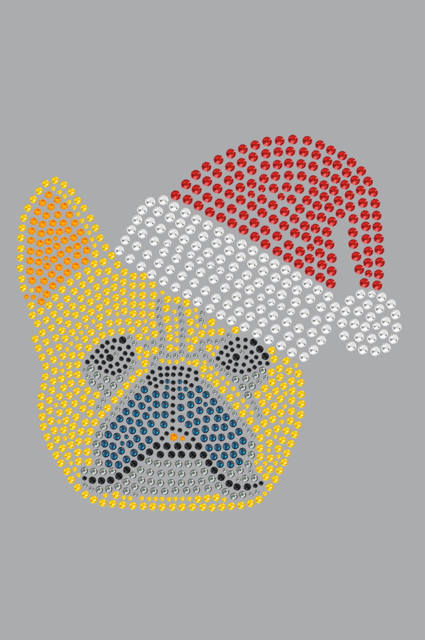 French Bull Dog with Santa Hat - Womens T-shirt