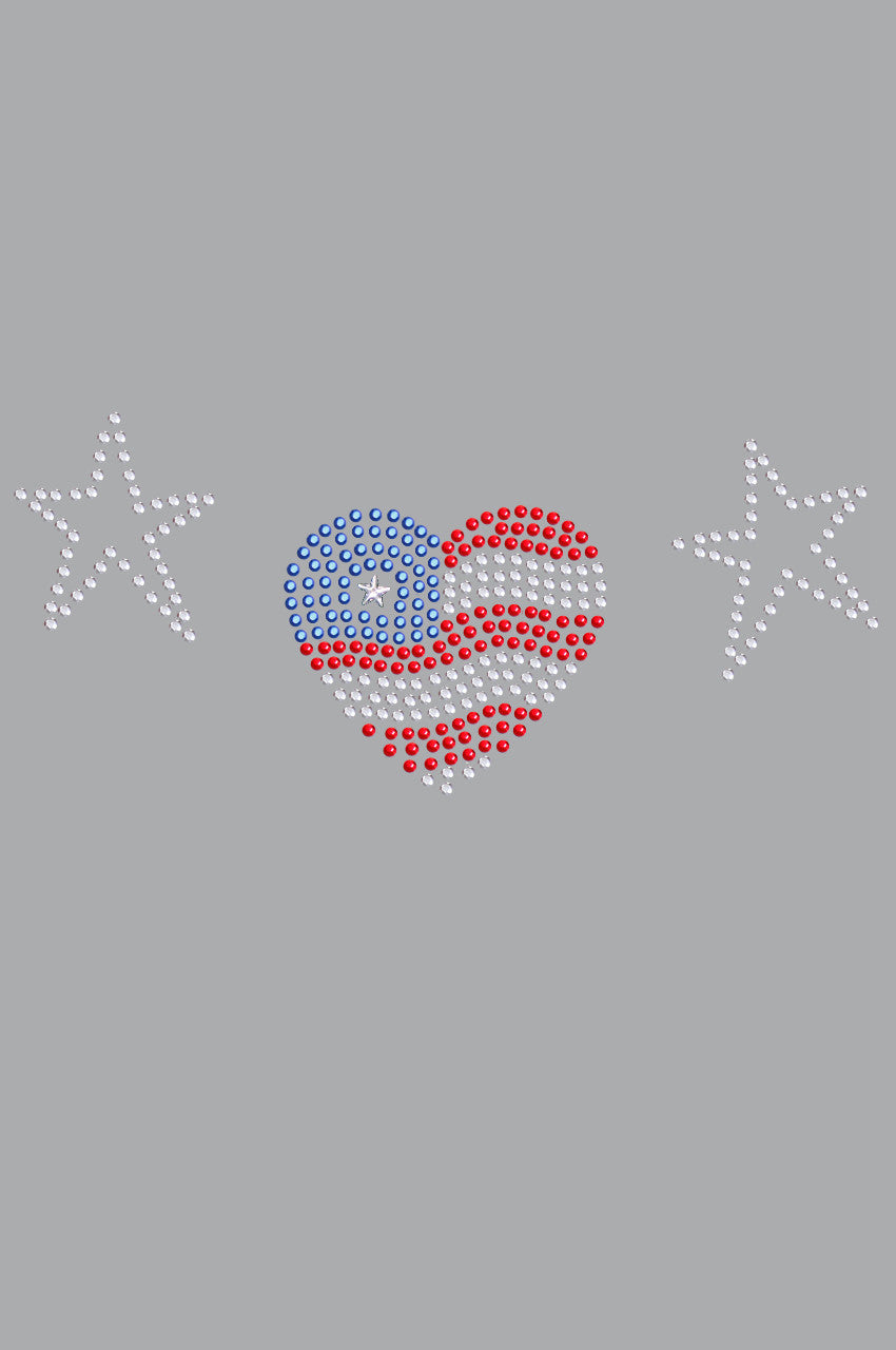Patriotic Heart with Stars - Womens T-shirt
