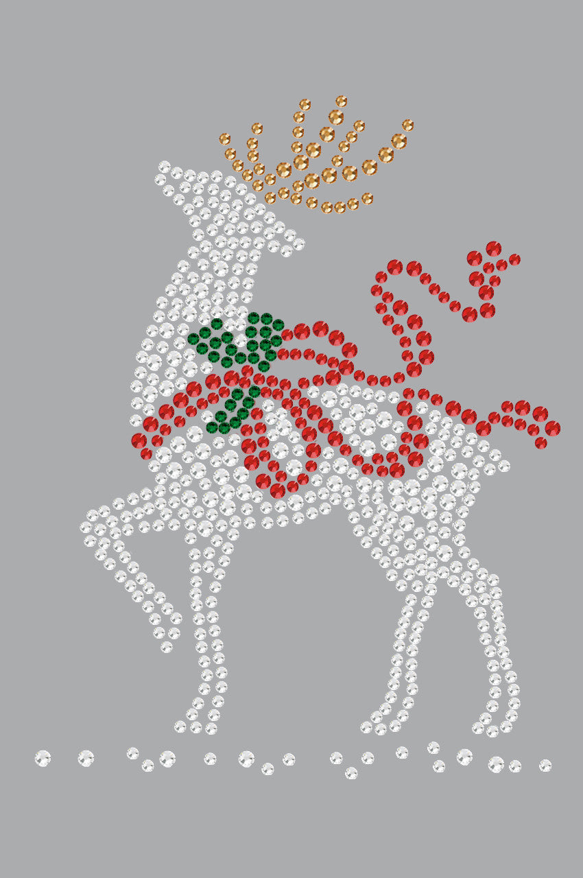 Reindeer with Red Bow - Womens Tee
