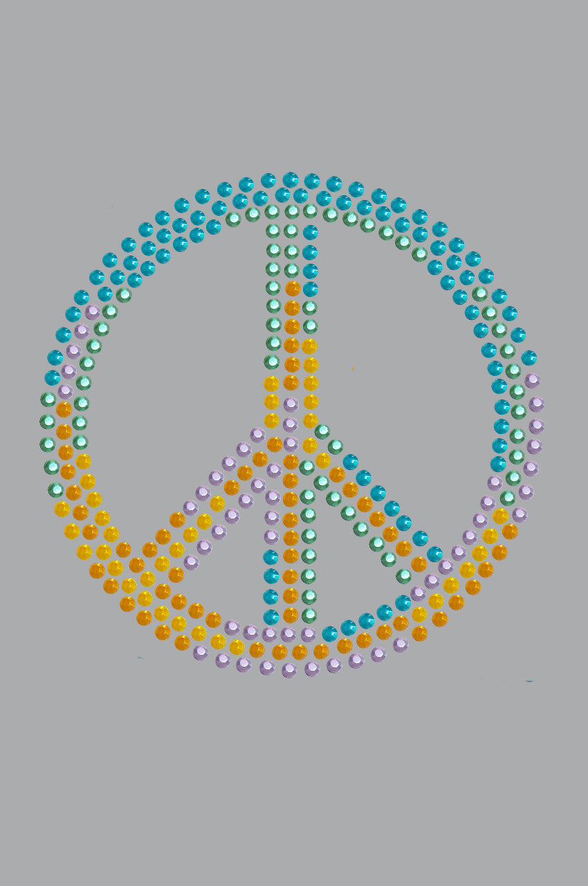 Peace Sign (Blue, Orange, Yellow, & Green) - Womens T-shirt
