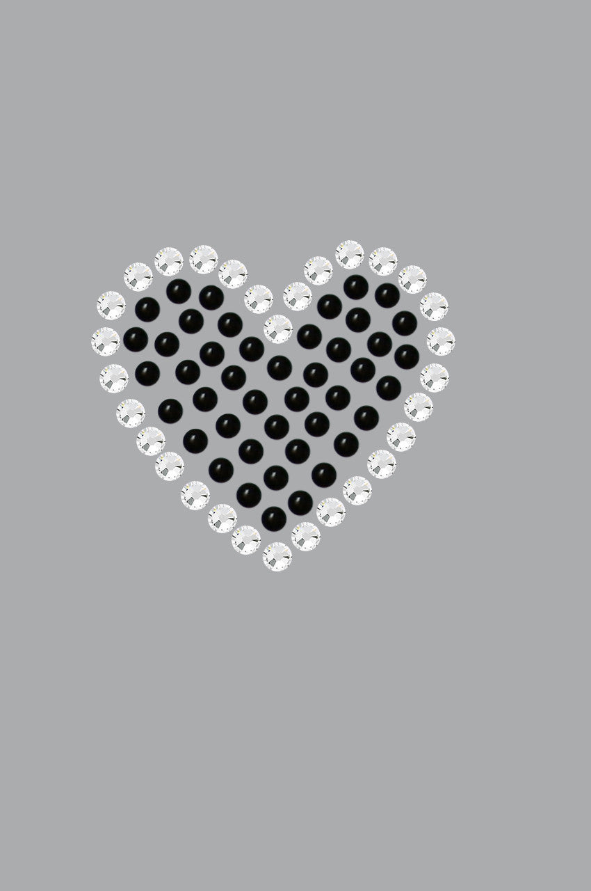 Black Rhinestone Heart - Womens T-shirt