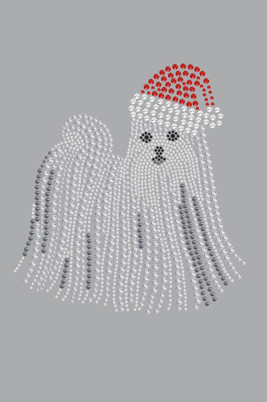 Maltese with Santa Hat - Womens T-shirt