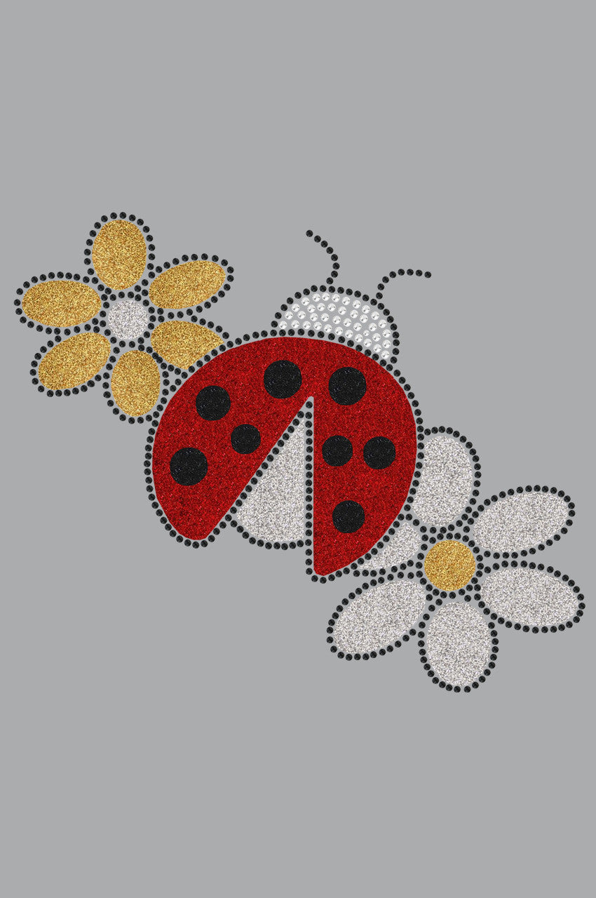 Glitter Ladybug & Daisies - Womens T-shirt