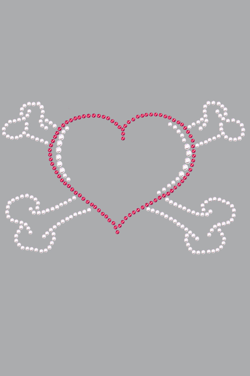 Heart with Cross Bones - Womens T-shirt
