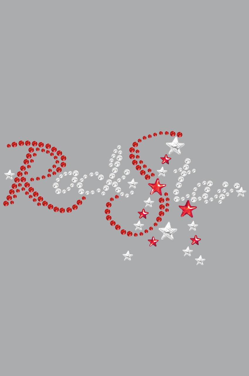 Rock Star (Red Austrian crystal Rhinestones) - Womens T-shirt