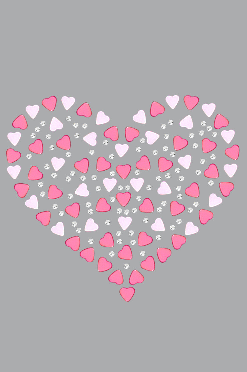 Pink Nailhead Hearts - Womens T-shirt