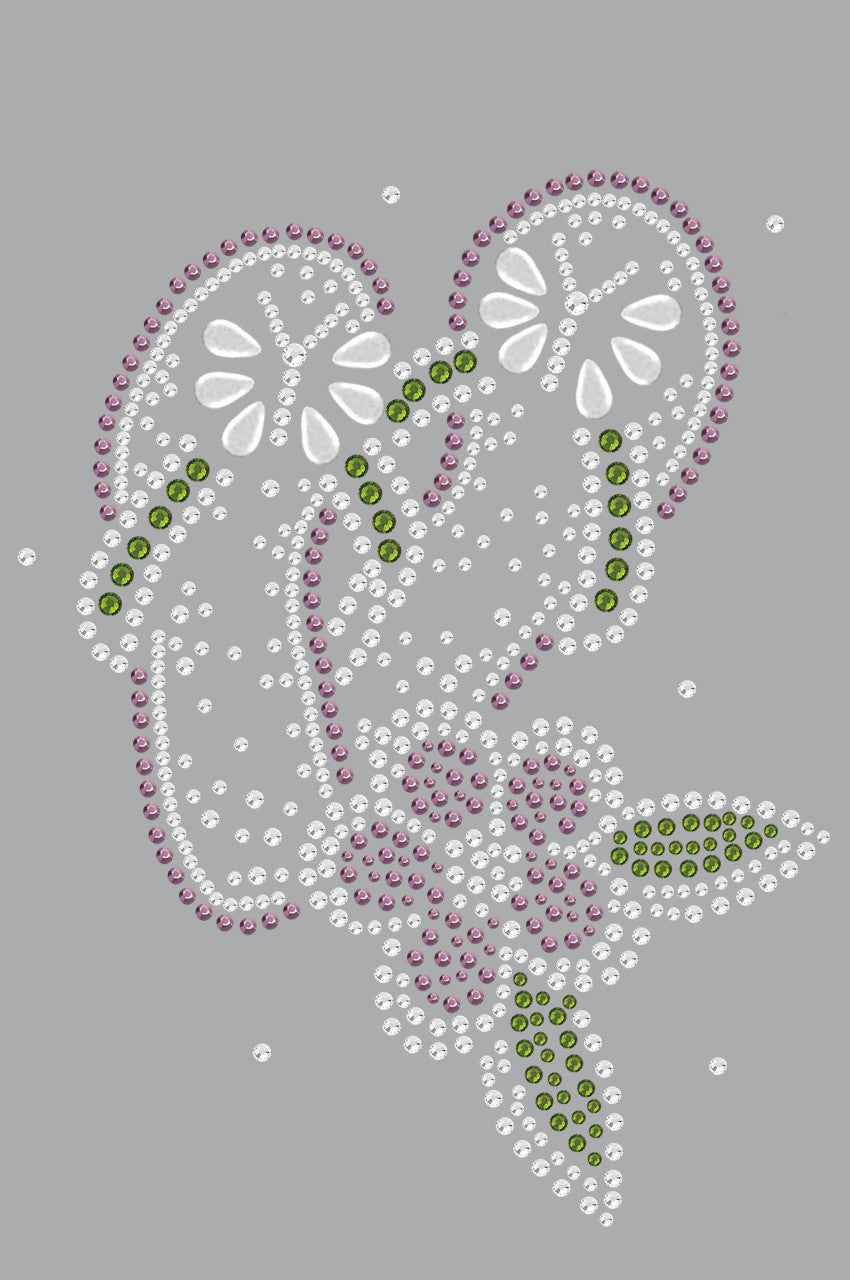 Pink Flip Flops with Flowers - Womens T-shirt