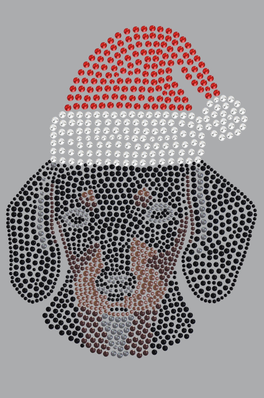 Dachshund Face with Santa Hat - Womens T-shirt