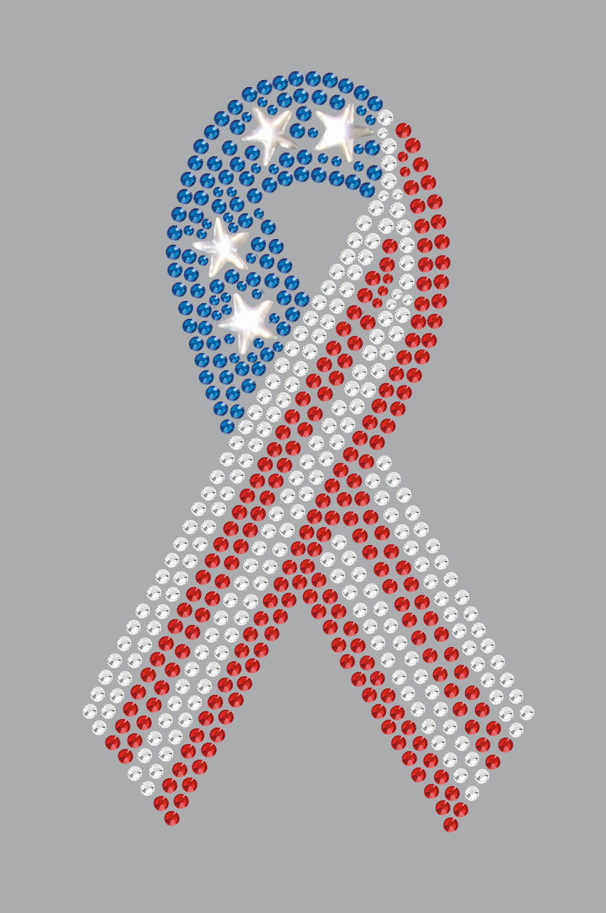 Ribbon (Red, White, & Blue) - Womens T-shirt