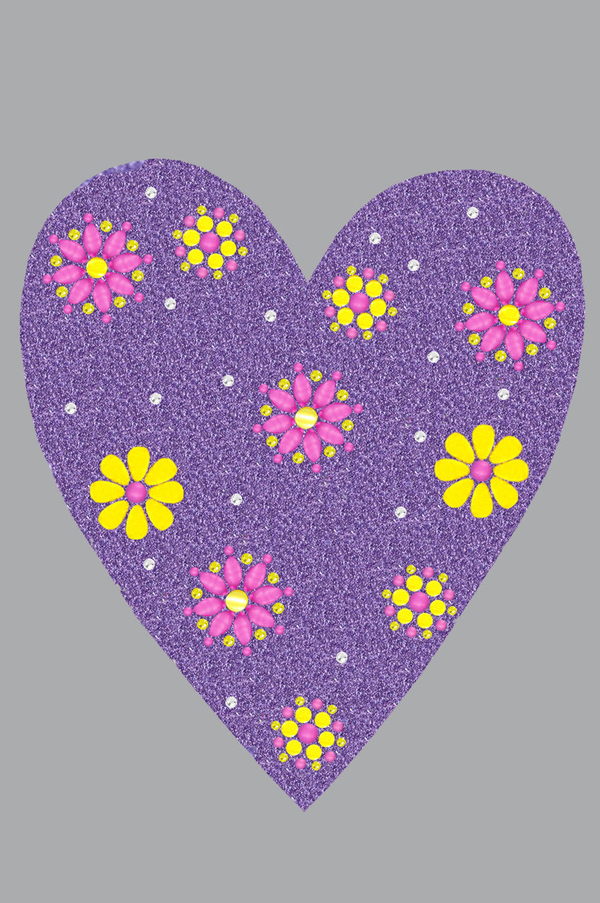 Purple Glitter Heart - Womens T-shirt